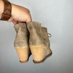 J.Crew Suede Wedge Booties Lace Up‎ Ankle Boots Desert Boot Style Casual Women Tan Size 8 Photo 2