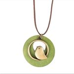 Vintage Style Wooden Bird Faux Leather Necklace‎ *Faux Fashion Accessories Brown Photo 3