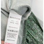 Pretty Little Thing Glitter Dress Womens US 4 Pleated Emerald Green Skater Glam Photo 7