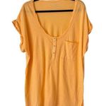 Aerie NWT  Neon Orange Lagenlook Oversized Pocket Short Sleeve T-Shirt Sz Medium Photo 0