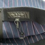 Rag and Bone  Simone‎ Snap Pant in Navy Blue Stripe Size US 14 Photo 9