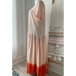Free People Pink Orange Ombré Dip Dye Short Sleeve Slouchy Maxi Dress Medium Photo 2
