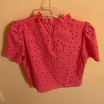 Sézane Sezane Louisah Pink Eyelet Short Sleeve Blouse Photo 4