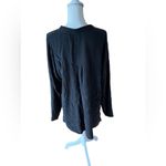 Eileen Fisher Black 100% Silk Button Front Tunic Shirt Blouse Photo 2
