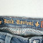Rock Revival  Elizabeth Wide Leg Jeans Size 26 Fleur de Lis Flap Pockets Low Rise Photo 6