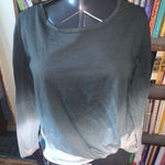 Umgee flowy oversized tie front ombré S long sleeve top Photo 0