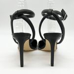 Lord‎ & Taylor 424 Fifth Womens 7.5 Baylee Heel Strappy Ankle Snake Print Black Photo 2