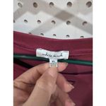 White Birch  Burgundy V Neck Cutout Long Sleeve Bell Sleeve Top XL Photo 2