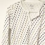 Roller Rabbit  X Peloton‎ Size Small White Printed Henley Pajama Top Photo 1