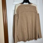 J HER Medium Long Sleeve Crochet Henley Top Brown Boho Western Cowgirl Photo 2
