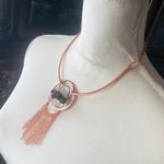 Amethyst Handcrafted copper clear quartz fringe pendant necklace Photo 2