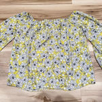 Miss Selfridge Floral Yellow and Grey Off the Shoulder Top Women’s 4 Photo 0