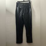 Abercrombie & Fitch 🆕 Black High Rise 90s Straight Vegan Faux Leather Pant 26🆕 Photo 7