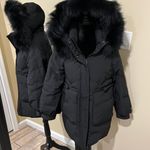 Real raccoon fur collar down winter jacket coat parka puffer trench coat bomber Black Size M Photo 5