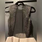 Halston Heritage  jacquard Fit Flare Color block puff cocktail Mini Dress 2 Photo 7