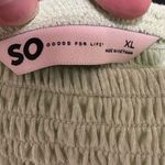 SO  square neck green smocked crop top with ruffle and lace sleeve straps Photo 2