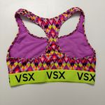 Victoria's Secret Vitcorias Secret VSX Sports Bra Unlined Athletic Exercise Neon Purple Pink Green Photo 1