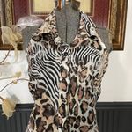 NWT La Piccola Creativa Italian Animal Print Linen Cotton Midi Dress Photo 2