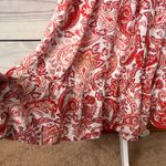 Lucky Brand Red & White Paisley Patterned Maxi Dress Photo 4