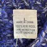 Vintage Hand‎ Knit Wool Sweater Marled Blue Shetland Style Large fisherman Photo 3