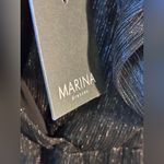 NWT Marina Long Sleeve Black Metallic Sheer Sleeve Jumpsuit 4. Holiday Cocktails Photo 3