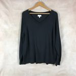 Lucky Brand Black Lightweight V-neck Sweater LARGE Photo 6