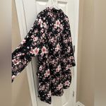 BODY TOUCH Classics floral button down night gown shirt size 2X black pink Photo 8