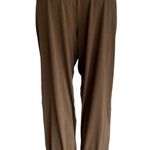 NWOT ~ LISA RINNA Dressy Brown Banded Bottom Knit Crop Jogger Pants ~ MEDIUM Photo 5