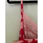 Joyspun Chemise Red Nightie with Pink Hearts Pink Lace Trim Adjustable Straps XL Photo 3