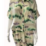 ZARA Women's Cream Multi Color Shirt & Short Set Size XS SKU 4141 Photo 0