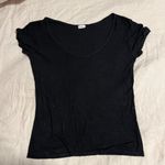 Brandy Melville John Galt Black T Shirt Ribbed Scoop Neck Soft Slinky One Size Photo 0