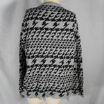 Hounds tooth Open Cardigan Black Gray Ally and Rob Womens Size Large Photo 3
