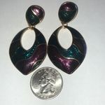 Berebi Vintage Colorful Shimmer Enamel Statement Earrings Purple Photo 4