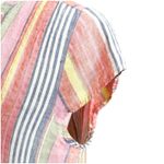 Sundays Striped Linen Sheath Dress Multicolor Size 2/Medium V-Neck Boho Beachy Photo 9