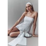 Hutch Anthropologie Strapless Oversized Bow-Drape Mini Dress Size 4 Bridal Photo 2