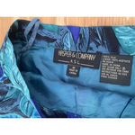 Kasper Vintage ASL Womens‎ Silk Skirt Size 6 Blue Green Floral Leaves Tropical Photo 3