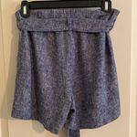 Drew  Paper Bag Dress Belted Shorts Cotton Linen Blend Chambray Blue Size SMALL Photo 2