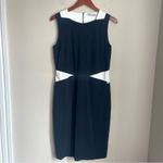 Angelo Marani Italia Colorblock Black‎ White Sheath Dress Size 44 (US 8 or Med) Black Photo 1