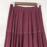 Vtg Boho Prairie Skirt Womens One Size Crinkle Embellished Western Folk Indie Purple Photo 2