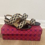 Tory Burch NEW   Lola Woven Slingback PATENT Sandal Size 7.5 NAVY Beige Jute Photo 2