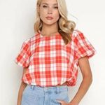 Show Me Your Mumu Bubble Highland Crop Top Picnic Plaid Americana short sleeve Photo 7