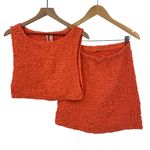 Free People 2 Piece Set Smocked Cropped Tank High Waist Mini Orange Womens Large Photo 1