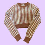 Active USA Houndstooth print cropped knit sweater 🔥 Photo 0
