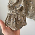 AG Adriano Goldschmied ‎ Celeste Peasant Blouse Green Floral XS Photo 7