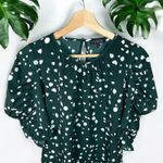 1. State  Painted Dot Puff Sleeve Top in Forest Green Photo 5