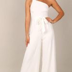 Petal and Pup Leyton White One Shoulder Wide Leg Belted Jumpsuit 4 Photo 4