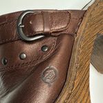 Born Womens Wenonah Platform Brown Leather Buckle Studded Mule Clogs S Photo 4