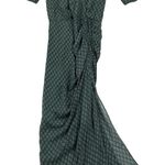 Veronica Beard Mariposa Dress Green Multicolor Print Ruched Wrap Maxi Size 0 Photo 0