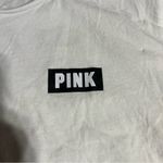 PINK - Victoria's Secret White PINK Logo T-Shirt; Medium Women’s Photo 2