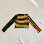 Unif  Small Crop Top Sweater Yellow Rainbow Rastafarian Pride Winter Fall Spring Photo 4
